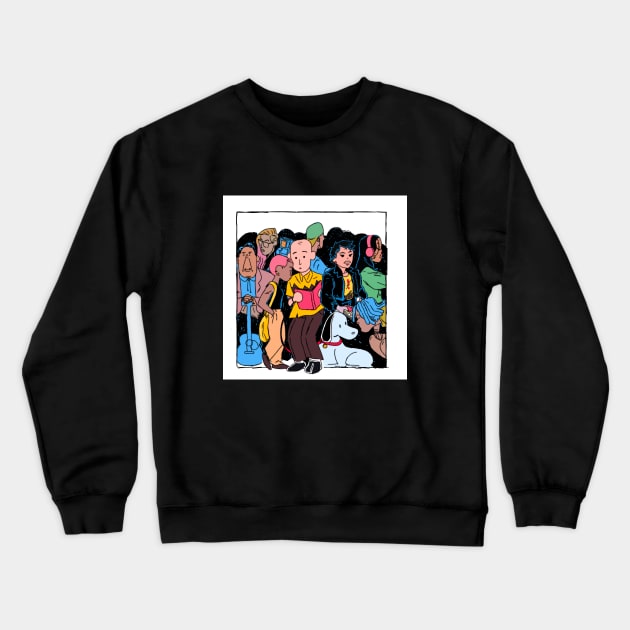 Subway Scene Crewneck Sweatshirt by raulfigtree